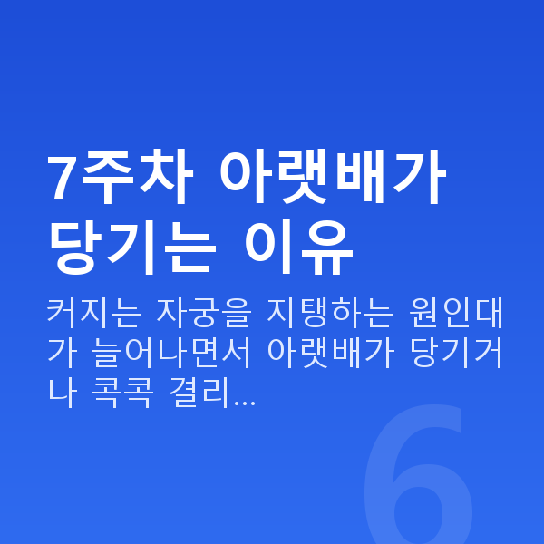 임신 7주차 배뭉침 7주차 아랫배가 당기는 이유
