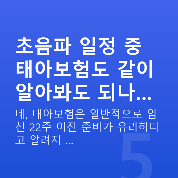 임신 7주차 초음파 초음파 일정 중 태아보험도 같이 알아봐도 되나…