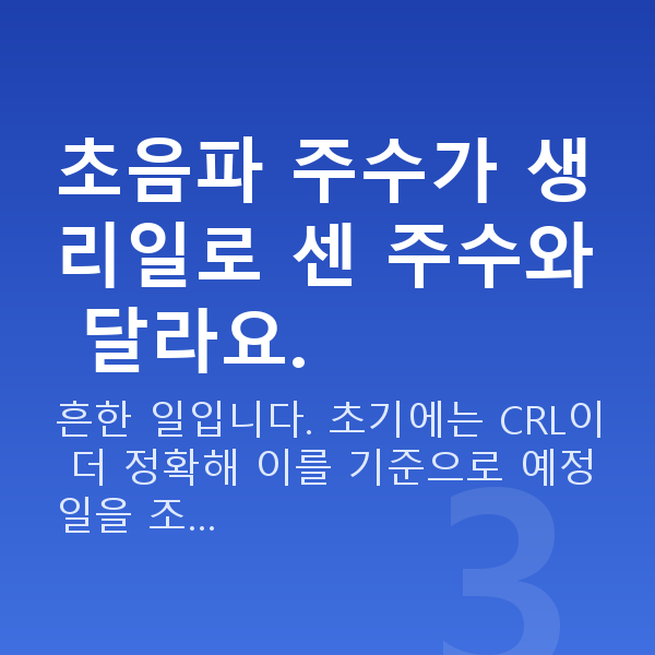 임신 8주차 초음파 초음파 주수가 생리일로 센 주수와 달라요.