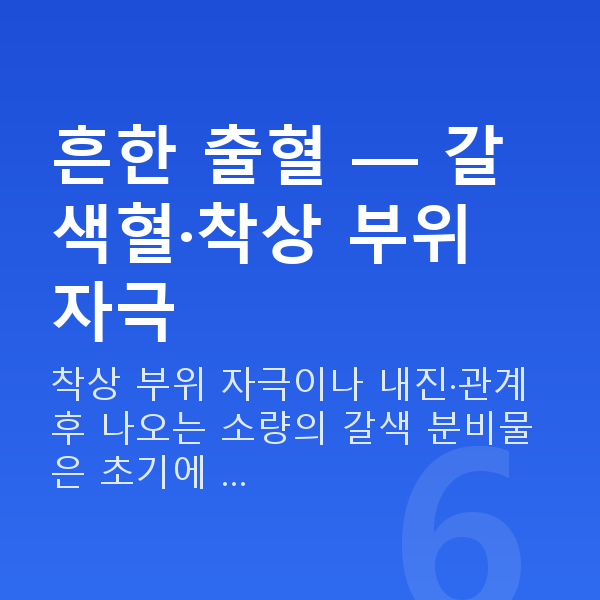 임신 8주차 출혈 흔한 출혈 — 갈색혈·착상 부위 자극