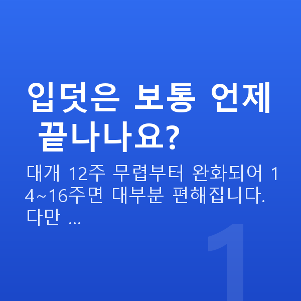 임신 9주차 입덧 입덧은 보통 언제 끝나나요?
