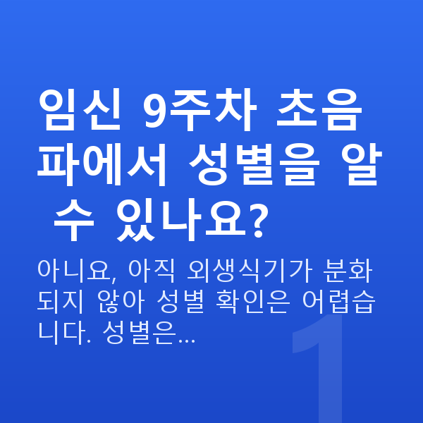 임신 9주차 초음파 임신 9주차 초음파에서 성별을 알 수 있나요?