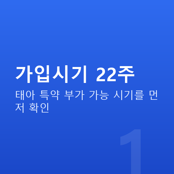 태아보험비교 가입시기 22주