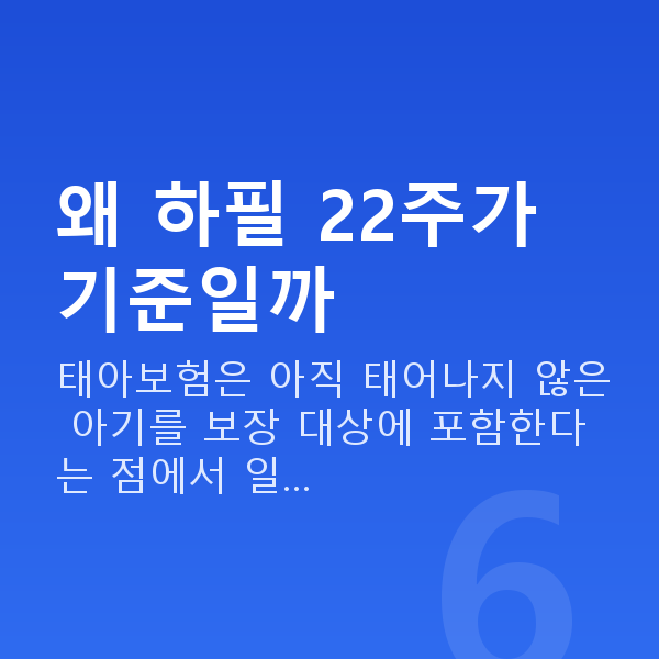 태아보험 22주 왜 하필 22주가 기준일까