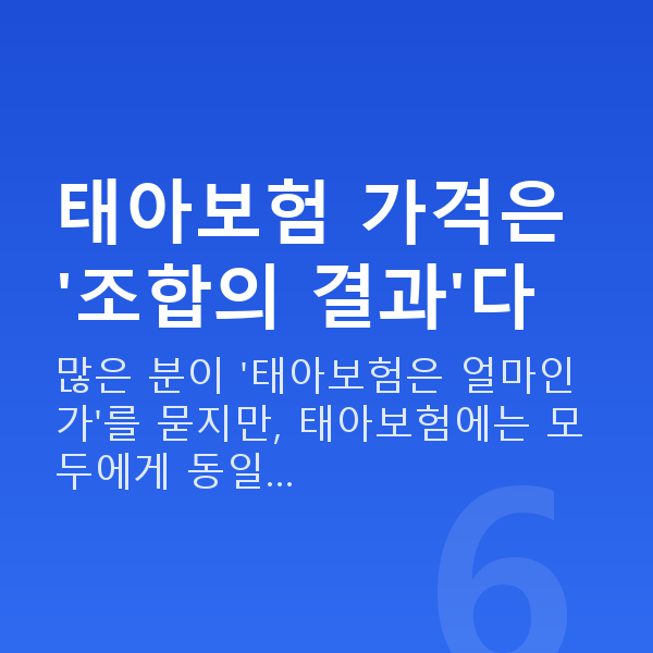 태아보험 가격 태아보험 가격은 '조합의 결과'다