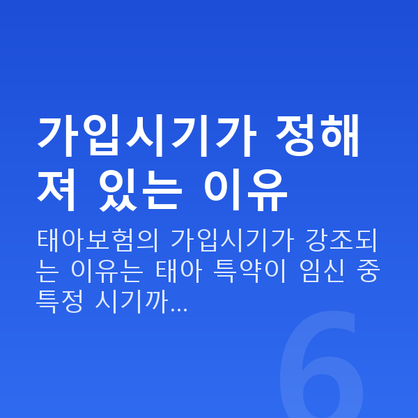 태아보험 가입시기 가입시기가 정해져 있는 이유