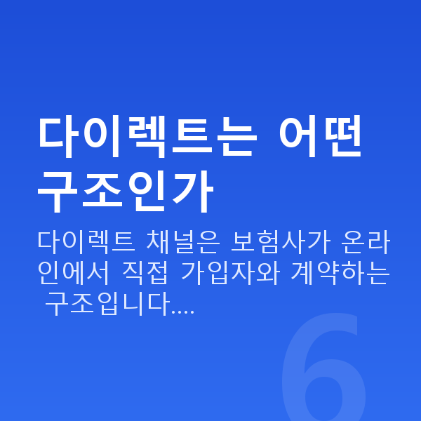 태아보험 다이렉트 다이렉트는 어떤 구조인가