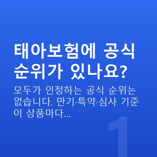 태아보험 순위 비교 태아보험에 공식 순위가 있나요?