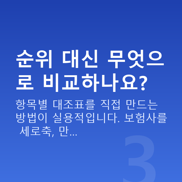 태아보험 순위 비교 순위 대신 무엇으로 비교하나요?