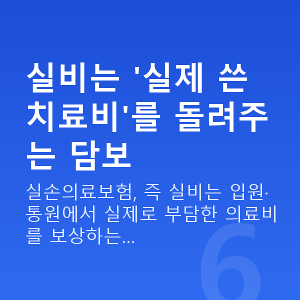 태아보험 실비 실비는 '실제 쓴 치료비'를 돌려주는 담보
