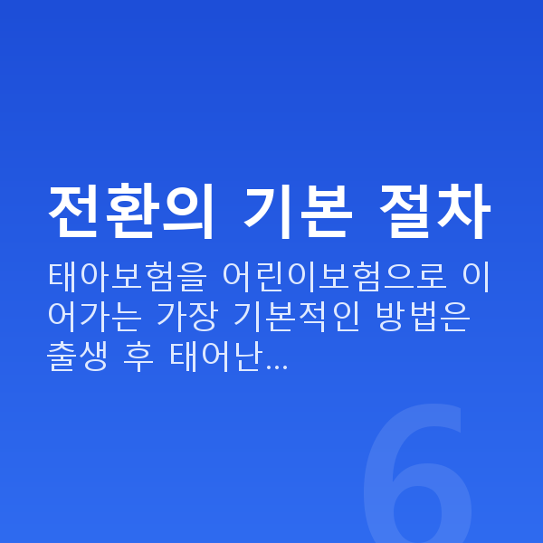태아보험 어린이보험 전환 방법 전환의 기본 절차