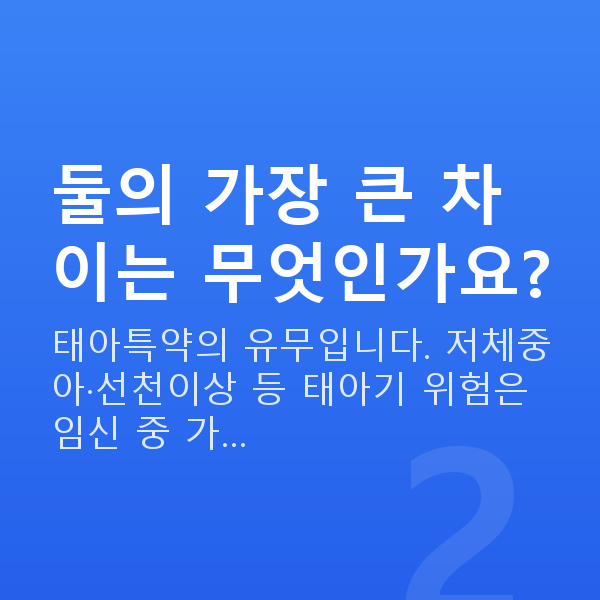 태아보험 어린이보험 차이 둘의 가장 큰 차이는 무엇인가요?