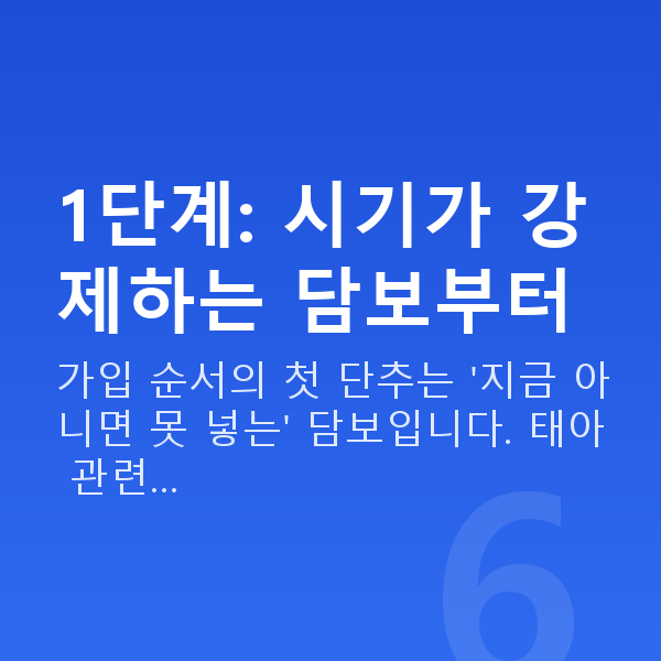 태아보험 특약 가입 순서 1단계: 시기가 강제하는 담보부터