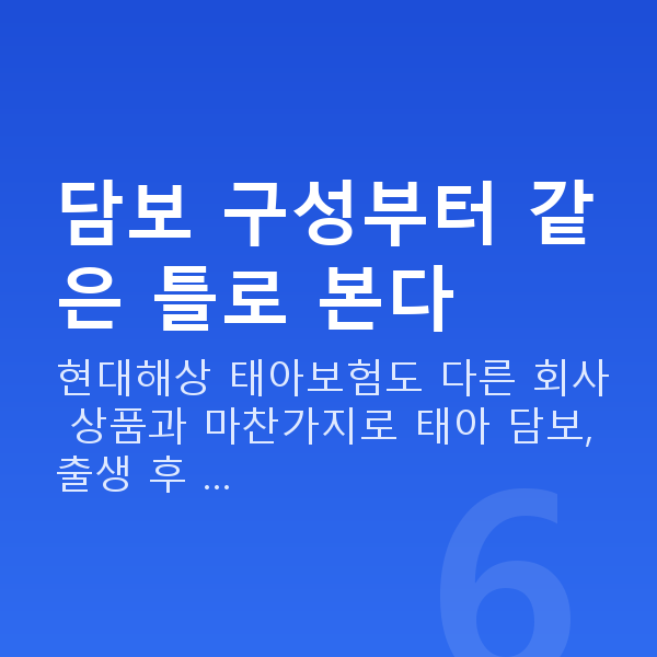현대해상 태아보험 담보 구성부터 같은 틀로 본다
