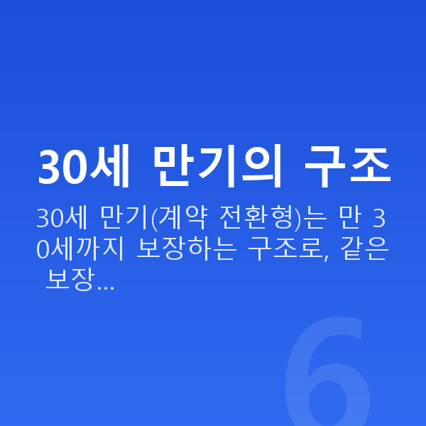 현대해상 태아보험 만기 30세 만기의 구조